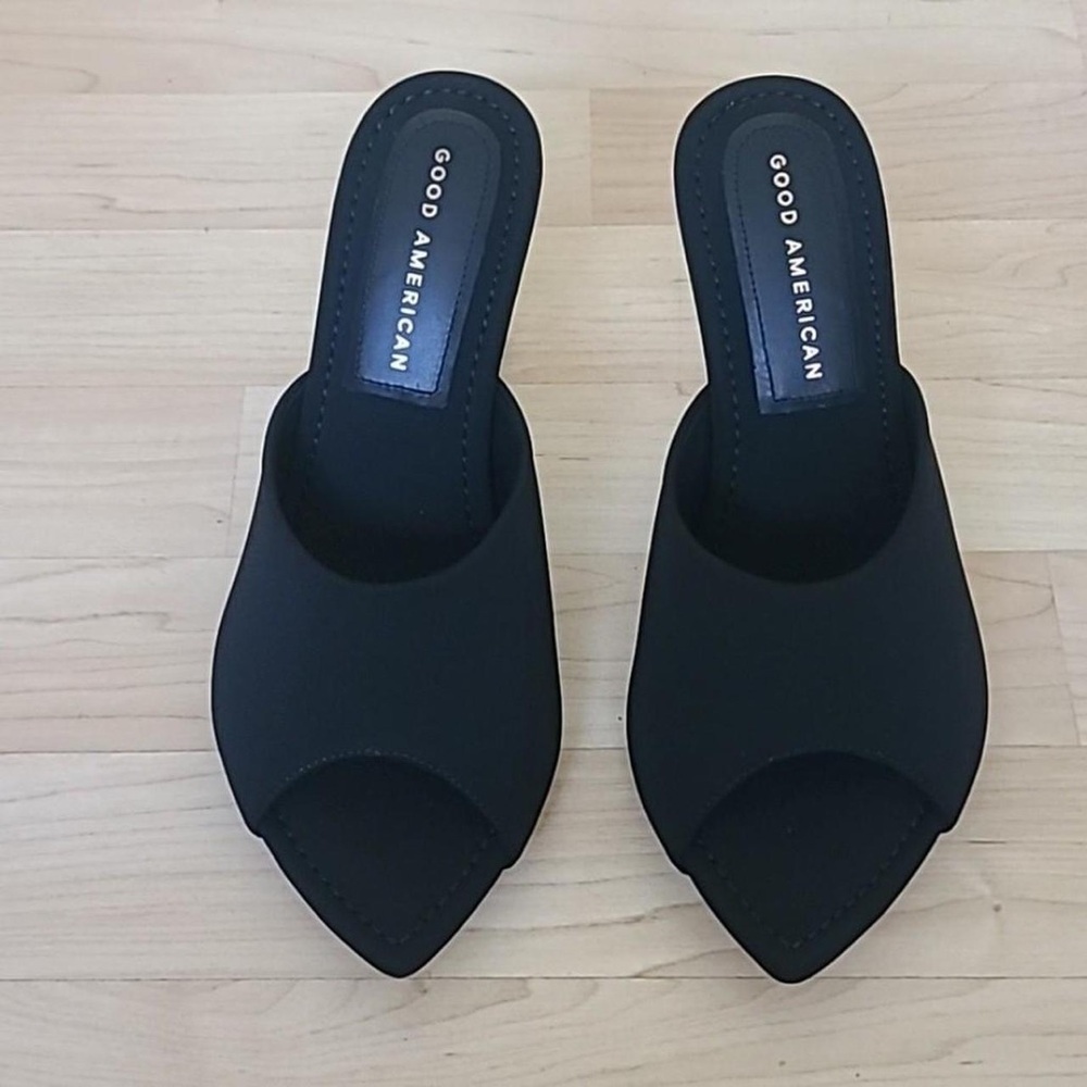 Good American Black Peep-Toe Slingback Mules - Picture 6 of 6